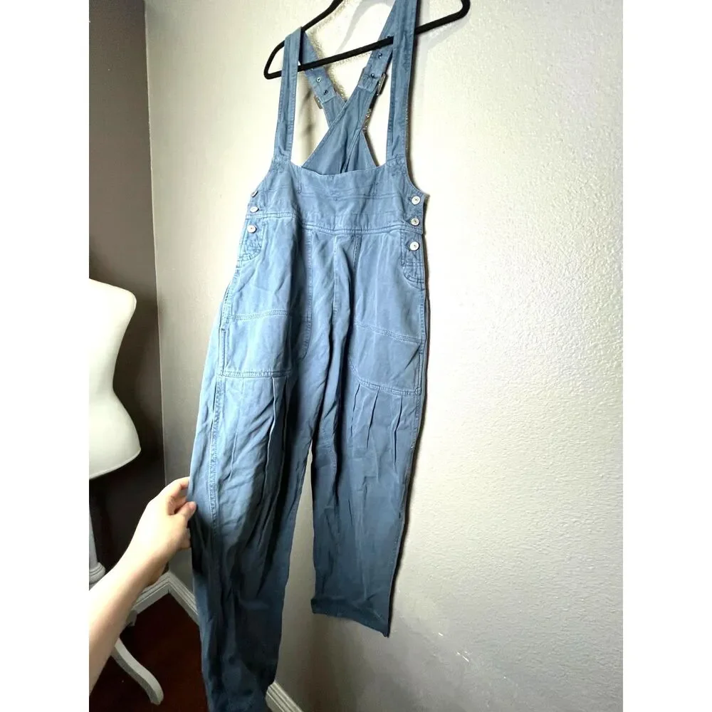 Free People We The Free Felix Tapered Overalls Blue Size M NWOT $148 retail